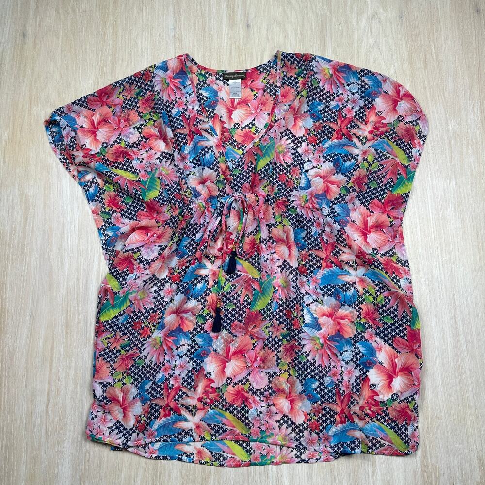 Tommy Bahama Tropical Floral Print Beach Resort Vacay Swim Coverup Dress Small